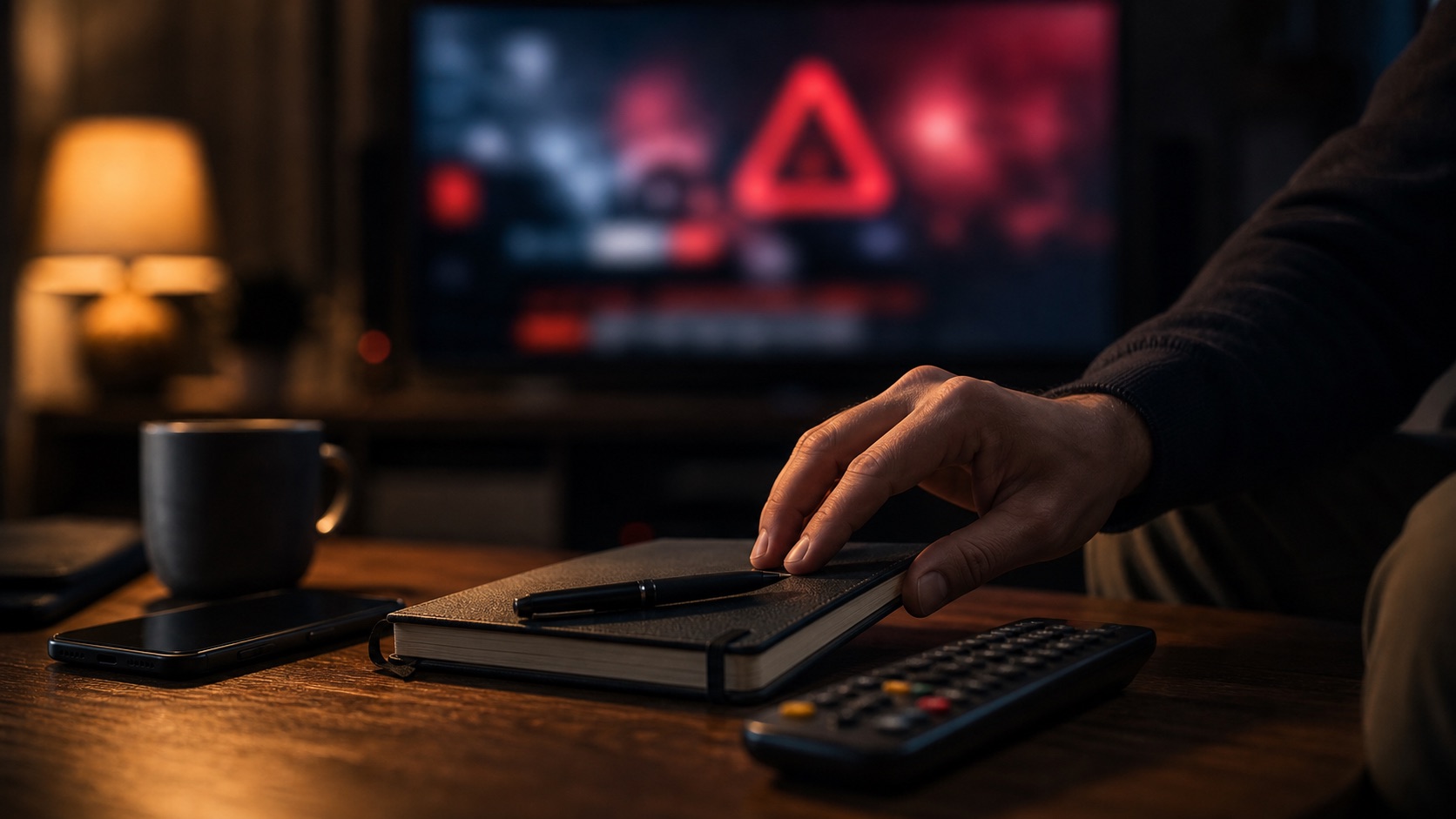 Dettaglio realistico di telecomando e notebook per fermare l'allarme
