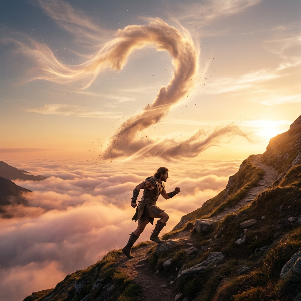 Grafica sul guerriero che taglia l'autoinganno e riprende potere