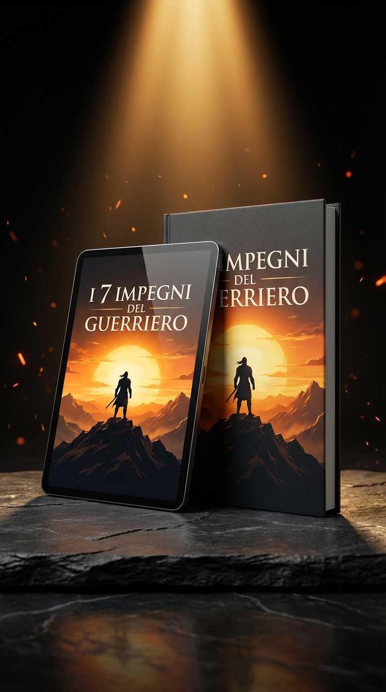 Mockup del bonus I 7 Impegni del Guerriero incluso in omaggio